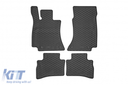 Specific rubber mats suitable for Mercedes E class W214 sedan, S214 wagon, PHeV after 2024, 4-piece set, black color - ABFMM6018895
