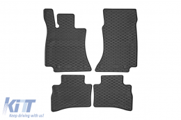 Specific rubber mats suitable for Mercedes E class W214 sedan, S214 wagon, PHeV after 2024, 4-piece set, black color-image-6229458