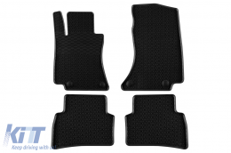 Specific rubber mats suitable for Mercedes E class W214 after 2023, 4-piece set, black color-image-6229814