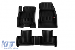 Specific rubber mats suitable for Mercedes EQB X243 after 2021, 3-piece set, black color, with 24-month warranty-image-6224069