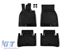 image-55-Specific rubber mats suitable for Mercedes EQE V295 EV version after 2022, 4x2 RWD, 4x4 AWD, 4-piece set, black color