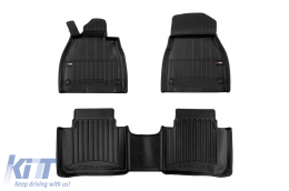 image-4-Specific rubber mats suitable for Mercedes EQS V297 sedan after 2021, 3-piece set, black color, with 24-month warranty