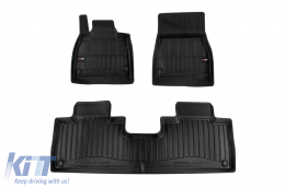 image-22-Specific rubber mats suitable for Mercedes EQS SUV X296 after 2022, 3-piece set, black color, with 24-month warranty