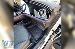 Specific rubber mats suitable for Mercedes EQS SUV X296 after 2022, 3-piece set, black color, with 24-month warranty-image-6223847