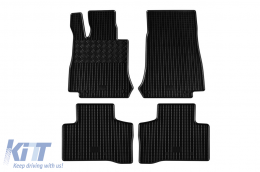 Specific rubber mats suitable for Mercedes GLC SUV X253, Coupe C253, GLC-is after 2015, EQC after 2019, 4-piece set, black color-image-6228910