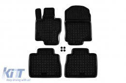 Specific rubber mats suitable for Mercedes GLE W167 after 2019, 7 seats with dignified third row seats, 4-piece set, black color-image-6215814