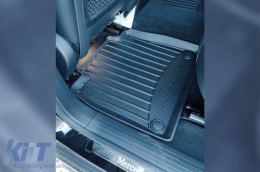 Specific rubber mats suitable for Mercedes GLS X167 after 2019, 4-piece set, black color, with 24-month warranty-image-6221915