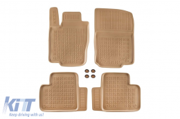 Specific rubber mats suitable for Mercedes ML W166 2011-2015, GL X166 2012-2015, GLE W166, GLE coupe C295 2015-2019, 4-piece set, beige color - ABFMM6016351