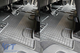 Specific rubber mats suitable for Mercedes V class W447, Vito after 2014 for third row seats, 2-piece set, black color-image-6249910