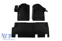 Specific rubber mats suitable for Mercedes Vito W447 after 2014, 3-piece set, black color, with 24-month warranty - ABFMM6017595