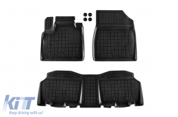 image-43-Specific rubber mats suitable for Mercedes T-Class W420, Nissan Townstar Station Wagon after 2022, Renault Kangoo after 2021, L1, 5 seats, 3-piece set, black color