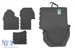 Specific rubber mats suitable for Mercedes Sprinter after 2018, 3-piece set, black color-image-6225606