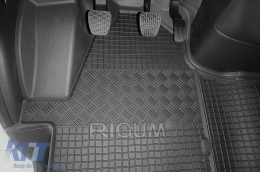 Specific rubber mats suitable for Mercedes Sprinter 907 after 2018 with 2 or 3 seats, 3-piece set, black color-image-6249777