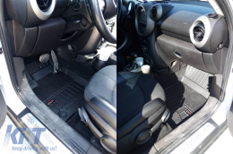 Specific rubber mats suitable for Mini Countryman Cooper S 2010-2016, 4-piece set, black color, with 24-month warranty-image-6222109