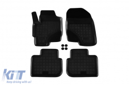 Specific rubber mats suitable for Mitsubishi Colt 2009-2012, 5 doors, 4-piece set, black color-image-6216313