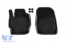 Specific rubber mats suitable for Mitsubishi Colt 2009-2012, 3 doors, 4-piece set, black color-image-6216324