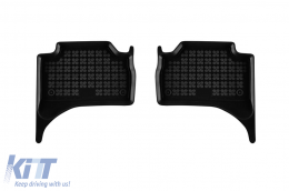 Specific rubber mats suitable for Mitsubishi L200 V after 2019, double cab, automatic transmission 4x4 AWD, 4-piece set, black color-image-6216365