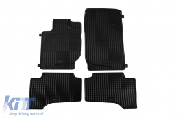 Specific rubber mats suitable for Mitsubishi L200 2008-2015, L200 after 2015, double cab, 4-piece set, black color-image-6229993