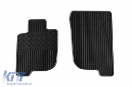 Specific rubber mats suitable for Mitsubishi L200 after 2007, 4-piece set, black color-image-6248782