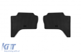 Specific rubber mats suitable for Mitsubishi L200 after 2007, 4-piece set, black color-image-6248783