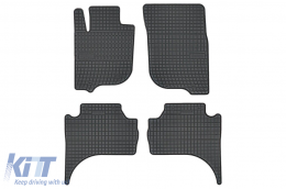 Specific rubber mats suitable for Mitsubishi L200 after 2019, 4-piece set, black color-image-6250740