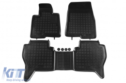 image-51-Specific rubber mats suitable for Mitsubishi Pajero 2002-2006, Montero 1999-2006, 3-piece set, black color
