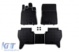 image-43-Specific rubber mats suitable for Mitsubishi Pajero after 2006, 3-piece set, black color