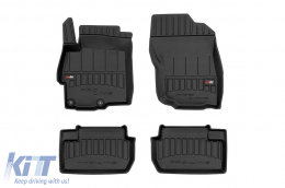 Specific rubber mats suitable for Mitsubishi Lancer VIII 2007-2017, 4-piece set, black color, with 24-month warranty from Frogum 3D ProLine series. - ABFMM6017616