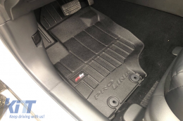 Specific rubber mats suitable for Mitsubishi Eclipse Cross PHEV after 2018, 4-piece set, black color, with 24-month warranty-image-6223407