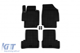Specific rubber mats suitable for Nissan Micra 2007-2010, 4-piece set, black color - ABFMN6016373