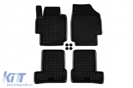 image-67-Specific rubber mats suitable for Nissan Micra 2002-2007, 4-piece set, black color