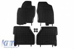 Specific rubber mats suitable for Nissan Navara D40 2005-2015, 4-piece set, black color - ABFMN6016375