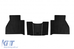 Specific rubber mats suitable for Nissan Navara with tunnel after 2016, Renault Alaskan with tunnel, Dongfeng DF6, Rich 6 after 2017, 5-piece set, black color-image-6229042