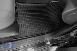 Specific rubber mats suitable for Nissan Navara with tunnel after 2016, Renault Alaskan with tunnel, Dongfeng DF6, Rich 6 after 2017, 5-piece set, black color-image-6229044