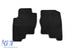 Specific rubber mats suitable for Nissan Navara Le New after 2007, 4-piece set, black color-image-6248799
