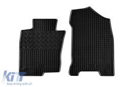 Specific rubber mats suitable for Nissan Navara after 2016, Renault Alaskan after 2017, 4-piece set, black color-image-6249503