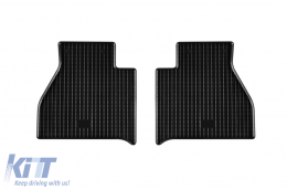 Specific rubber mats suitable for Nissan Navara after 2016, Renault Alaskan after 2017, 4-piece set, black color-image-6249504