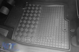 Specific rubber mats suitable for Nissan Navara after 2016, Renault Alaskan after 2017, 4-piece set, black color-image-6249505