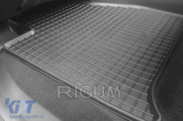 Specific rubber mats suitable for Nissan Navara after 2016, Renault Alaskan after 2017, 4-piece set, black color-image-6249506