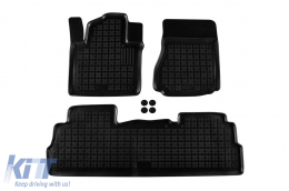 Specific rubber mats suitable for Nissan NV200 after 2009, 3-piece set, black color-image-6215960