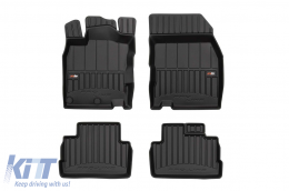 Specific rubber mats suitable for Nissan Qashqai 2013-2021, 4-piece set, black color, with 24-month warranty from Frogum 3D ProLine series. - ABFMN6017678