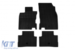 Specific rubber mats suitable for Nissan Qashqai 2014-2021, 4-piece set, black color-image-6249176