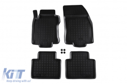 Specific rubber mats suitable for Nissan X-Trail after 2013, Renault Koleos after 2016, 4-piece set, black color