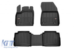 Specific rubber mats suitable for Nissan X-Trail after 2021, 3-piece set, black color, with 24-month warranty - ABFMN6017971