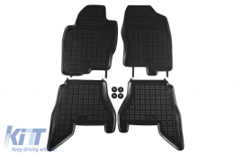 Specific rubber mats suitable for Nissan Pathfinder 2008-2012, 4-piece set, black color - ABFMN6016376