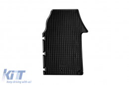 Specific rubber mats suitable for Nissan Primastar, Opel Vivaro, Renault Trafic after 2002, 3 seats, 3-piece set, black color-image-6248934