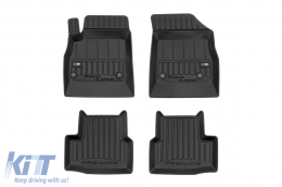 Specific rubber mats suitable for Opel Astra K 2015-2021, 4-piece set, black color, with 24-month warranty from Frogum 3D ProLine series.