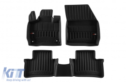 Specific rubber mats suitable for Opel Astra Electric after 2022, 3-piece set, black color, with 24-month warranty - ABFMO6017440