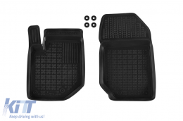 Specific rubber mats suitable for Opel Corsa F, Peugeot 208 after 2019, 4-piece set, black color-image-6213902