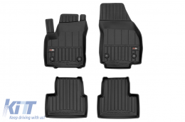 image-25-Specific rubber mats suitable for Opel Meriva B 2010-2017, 4-piece set, black color, with 24-month warranty from Frogum 3D ProLine series.